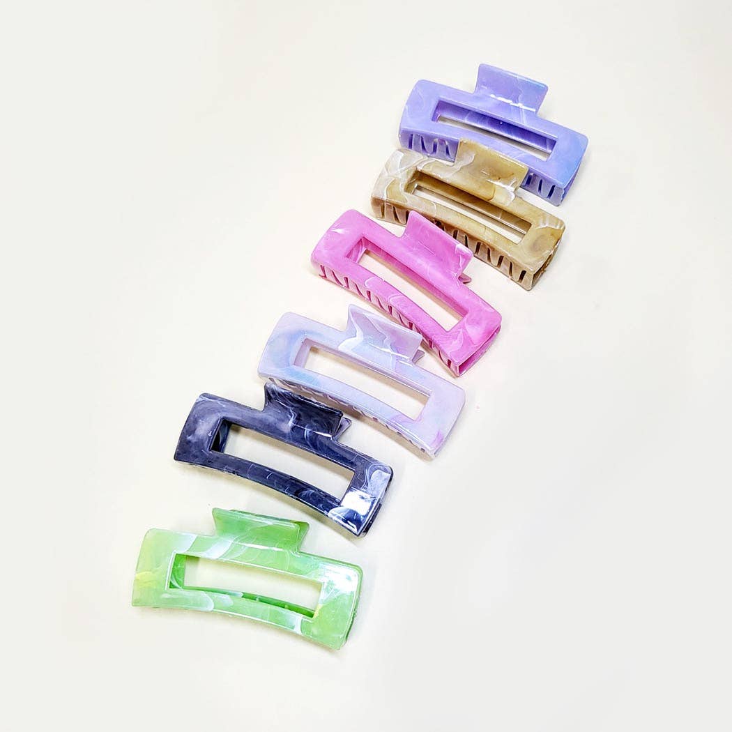 Marble Color Hair Claw Clip: Assorted Color / ONE SIZE(12)
