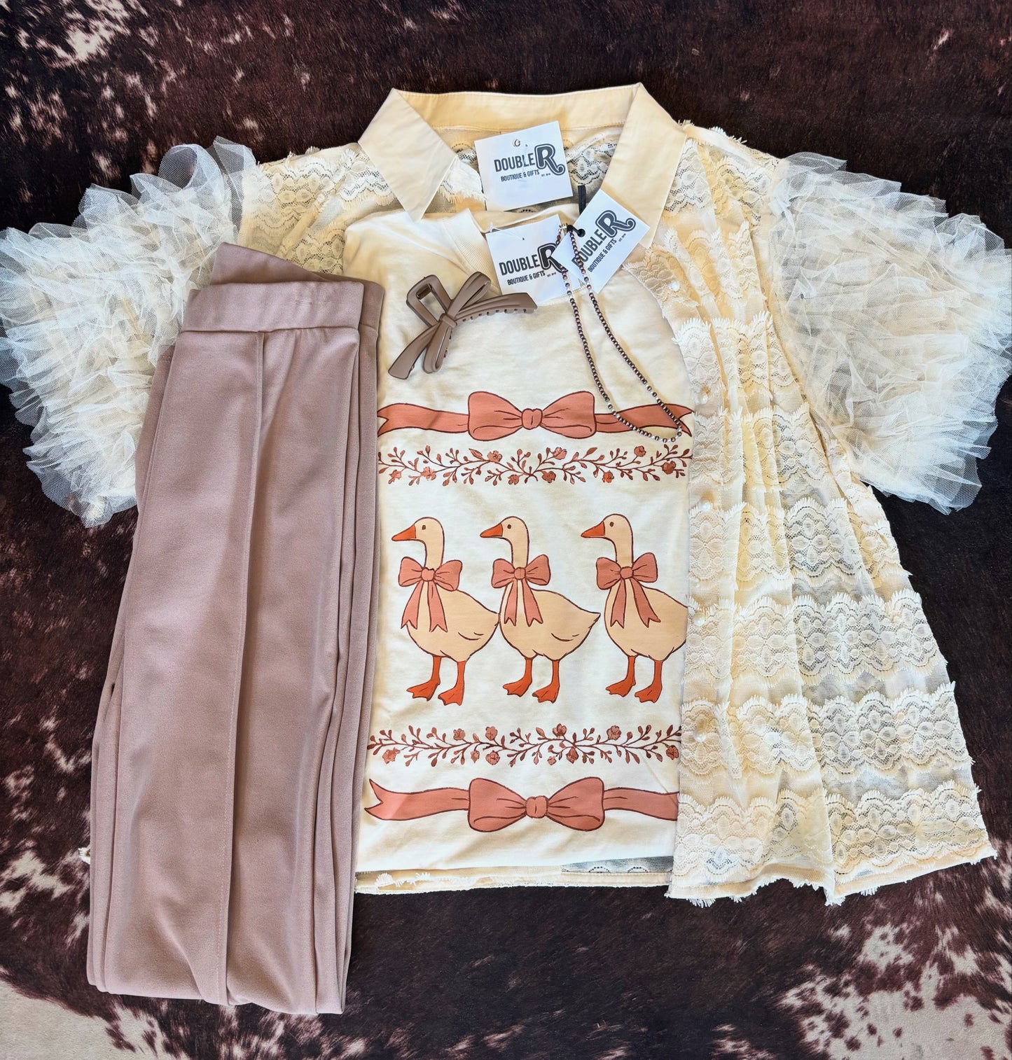 Girl Next Door Lace Button Down O/S