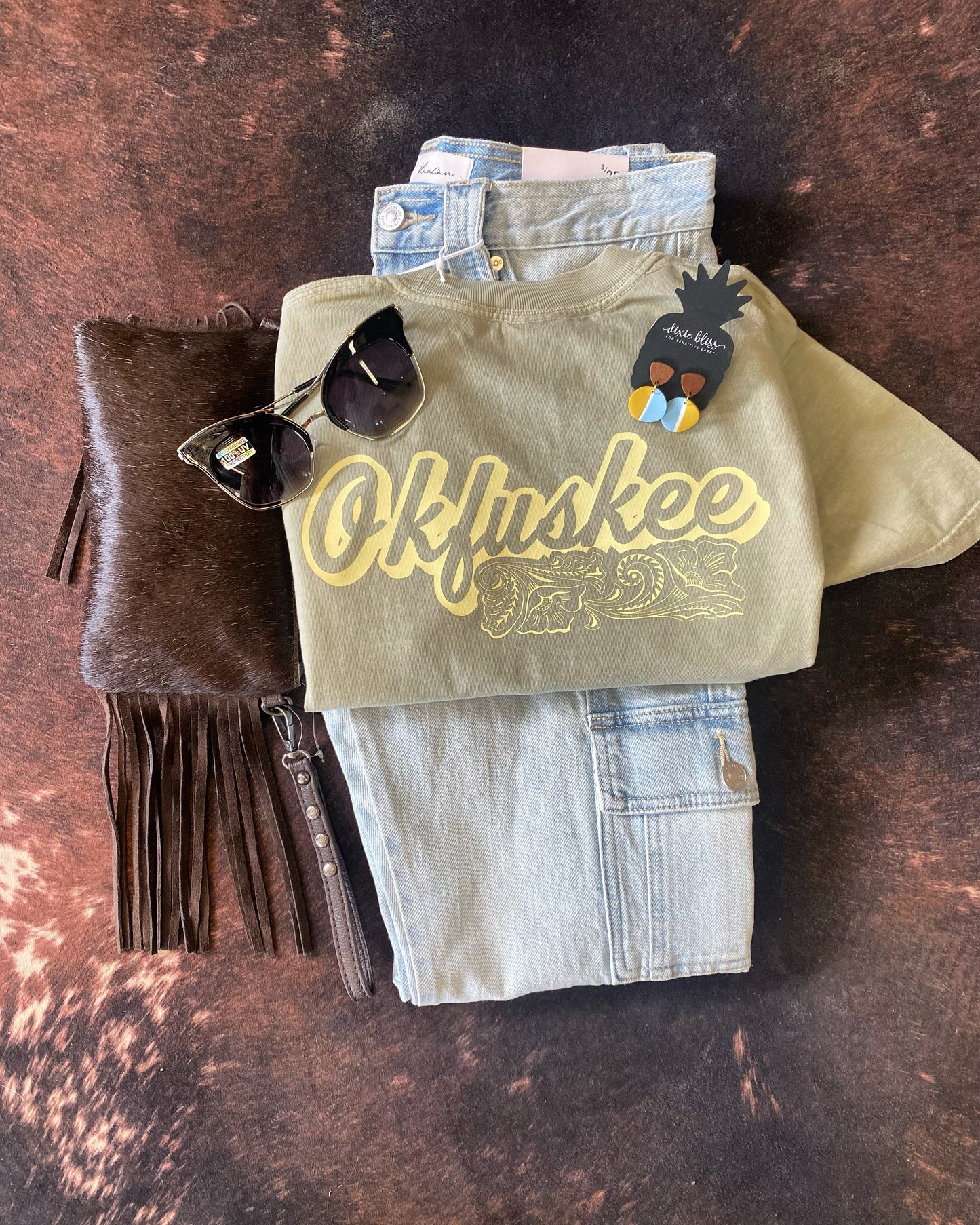 Okfuskee Tooled Tee *2X only