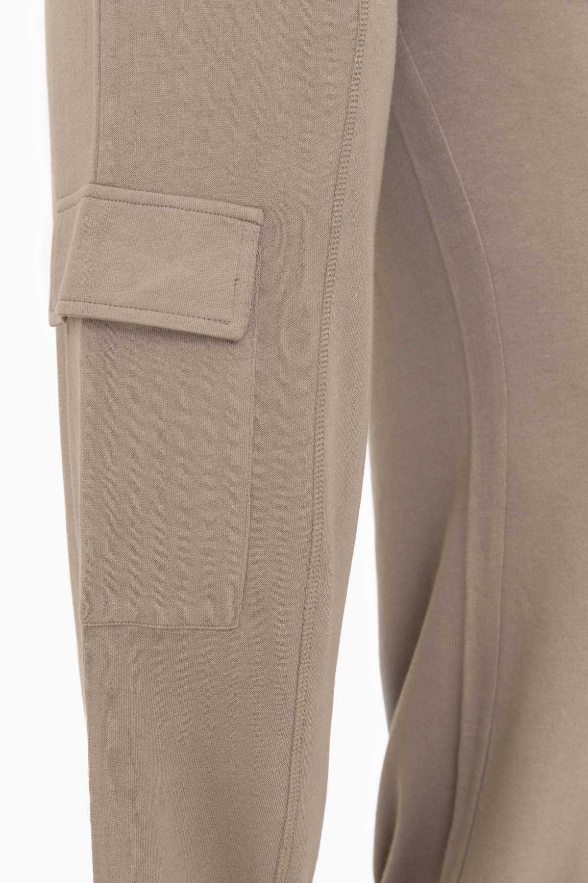 Organic Cotton Blend Cargo Trousers: WARM GREY