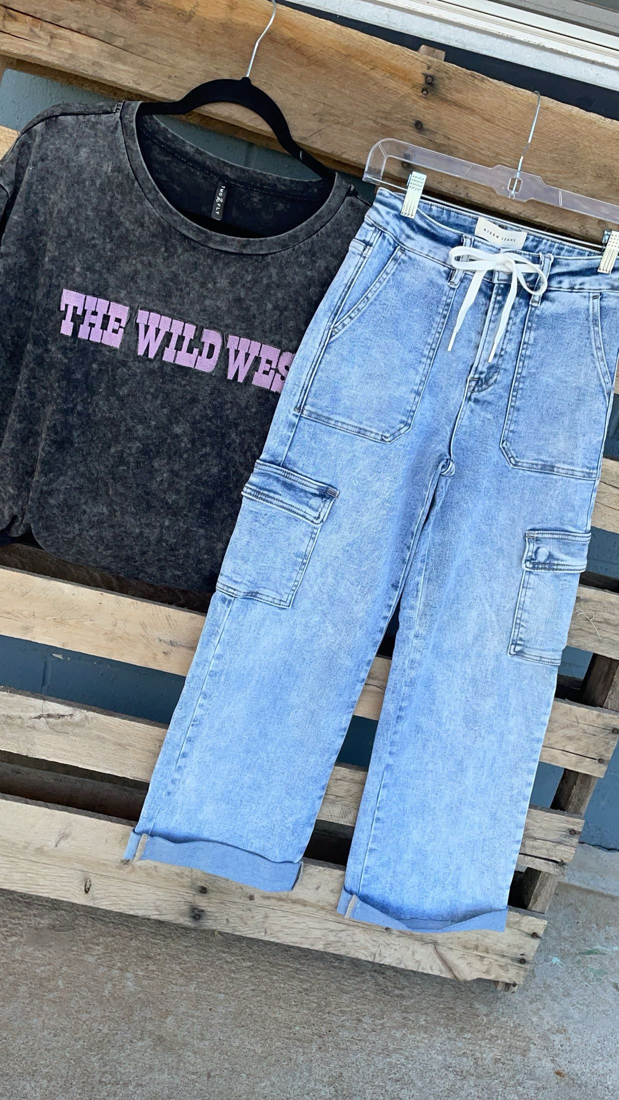 Risen Wide Leg Cargo Jeans