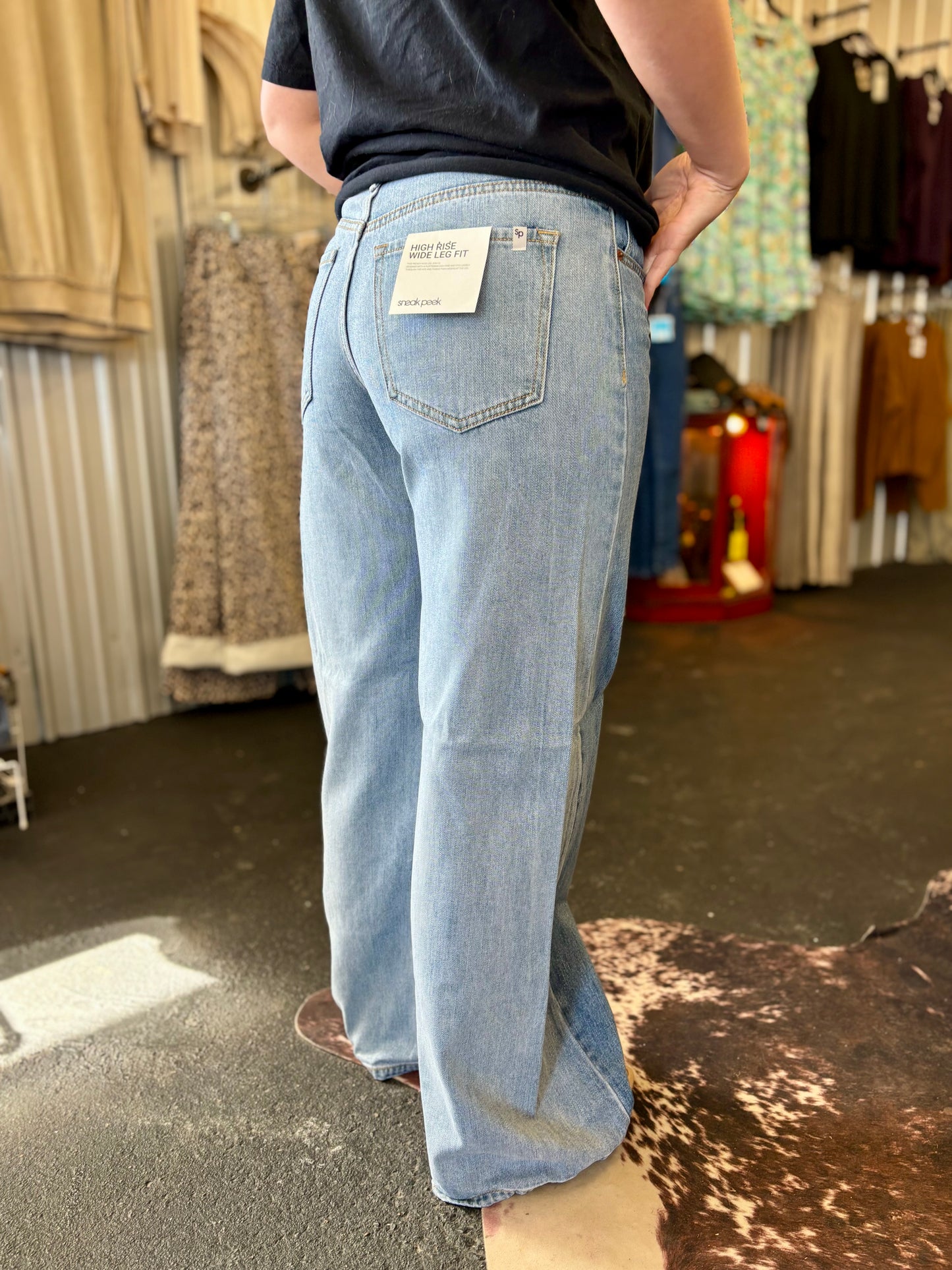 Duo Tone Wide Leg Jeans