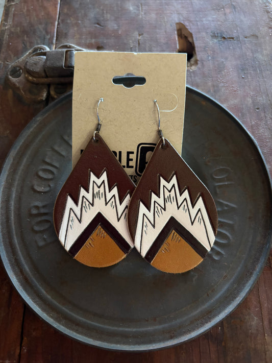 Tooled Leather Dangle Earrings