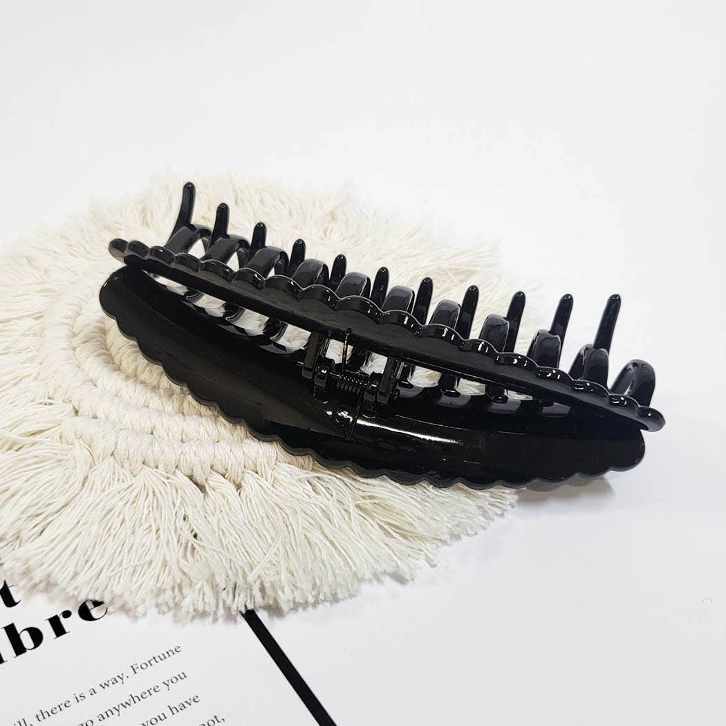 Extra Large Dark Glossy Color Hair Claw Clip: Assorted Color / ONE SIZE(12)