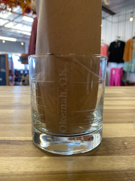 Okemah Engraved Whiskey Glass