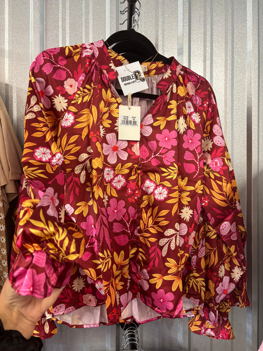 Start Of Fall Floral Blouse