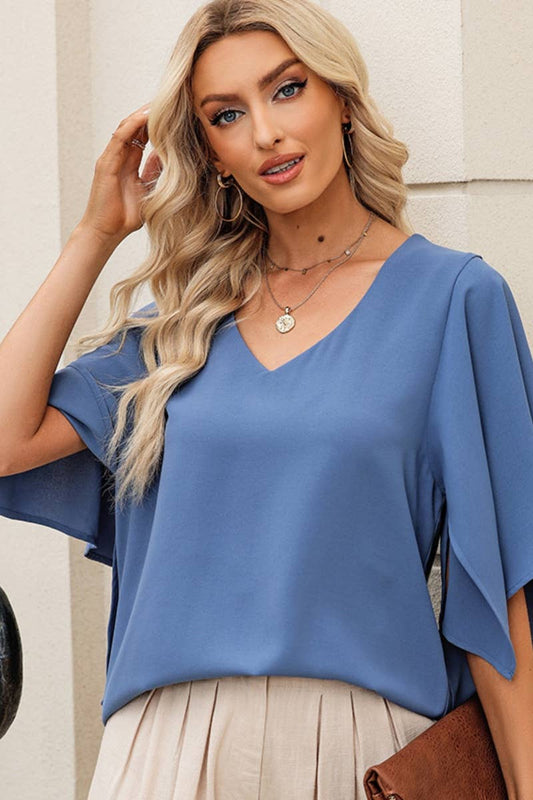 Chiffon Blues Top