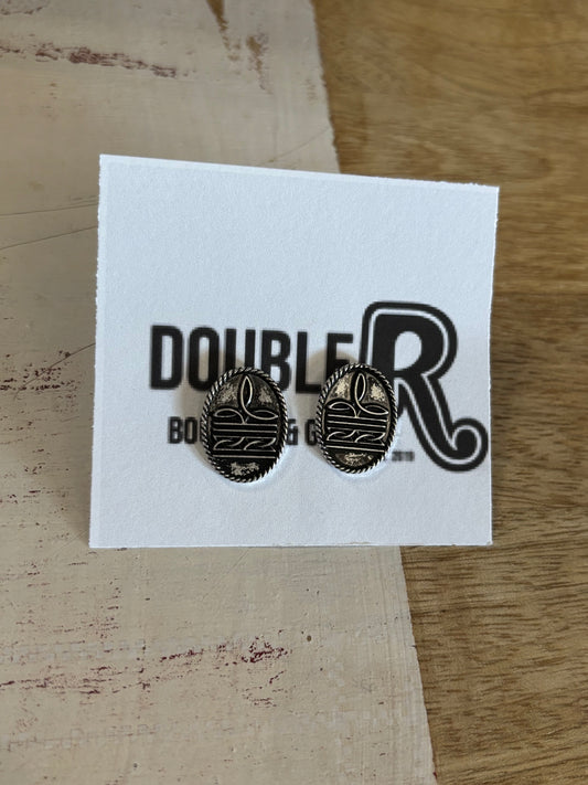 Silver Stitch Post Earrings