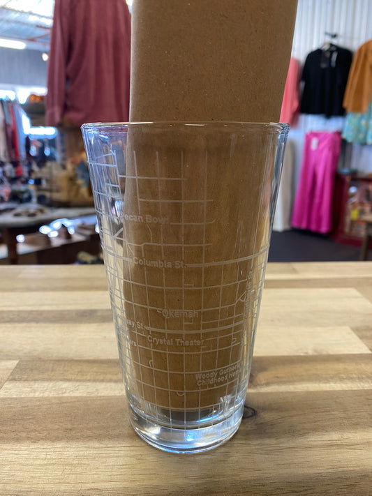 Okemah Engraved Pint Glass