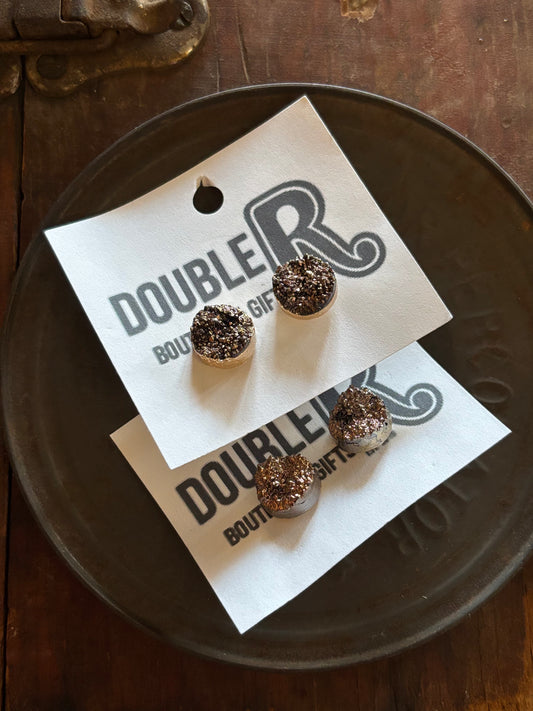 Druzy Post Earrings