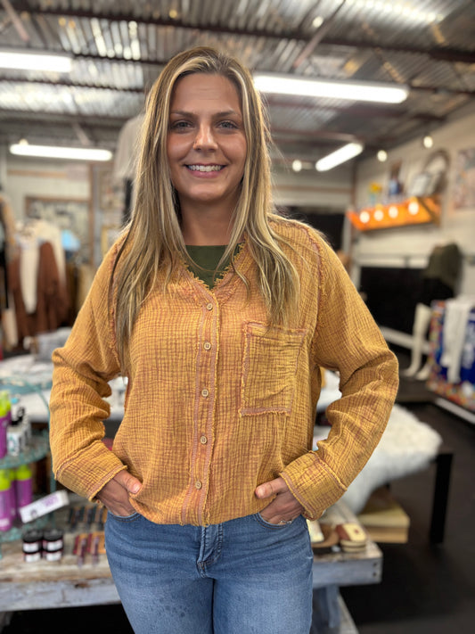 Textured Gauze Top