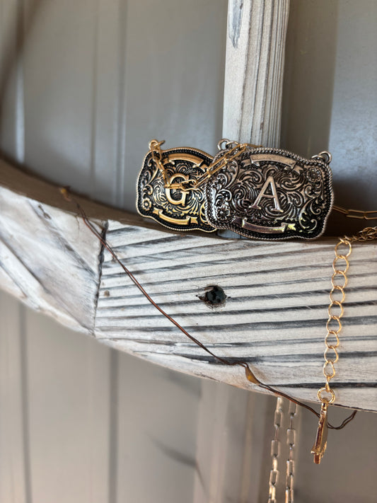 Buckle Initial Necklace