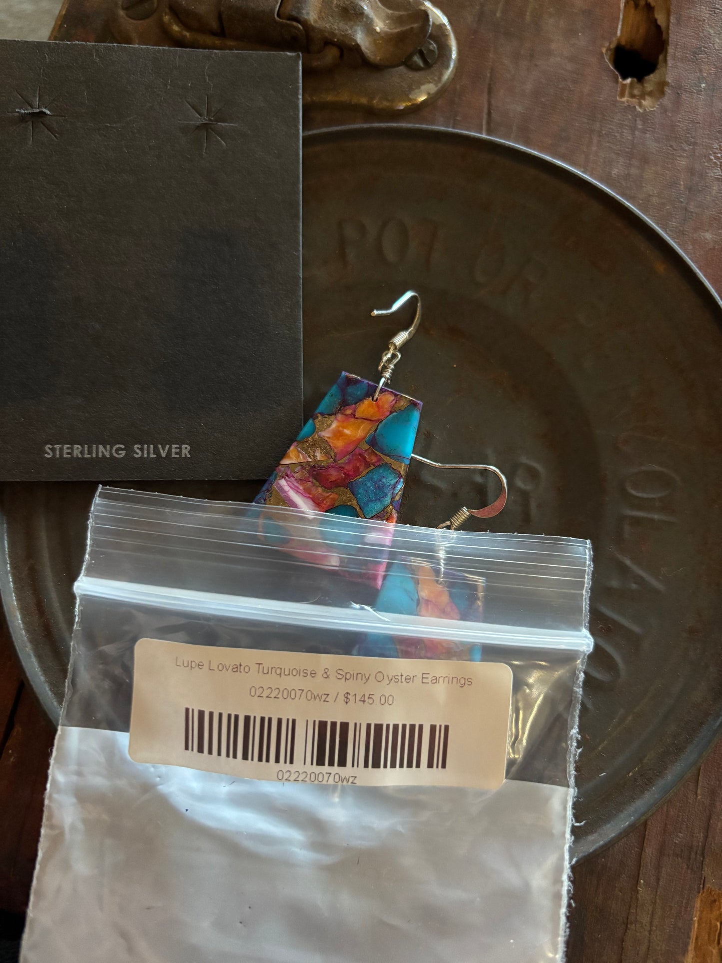 Genuine Turquoise & Spiny Oyster Earrings