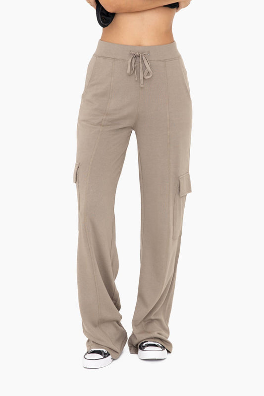 Organic Cotton Blend Cargo Trousers: WARM GREY