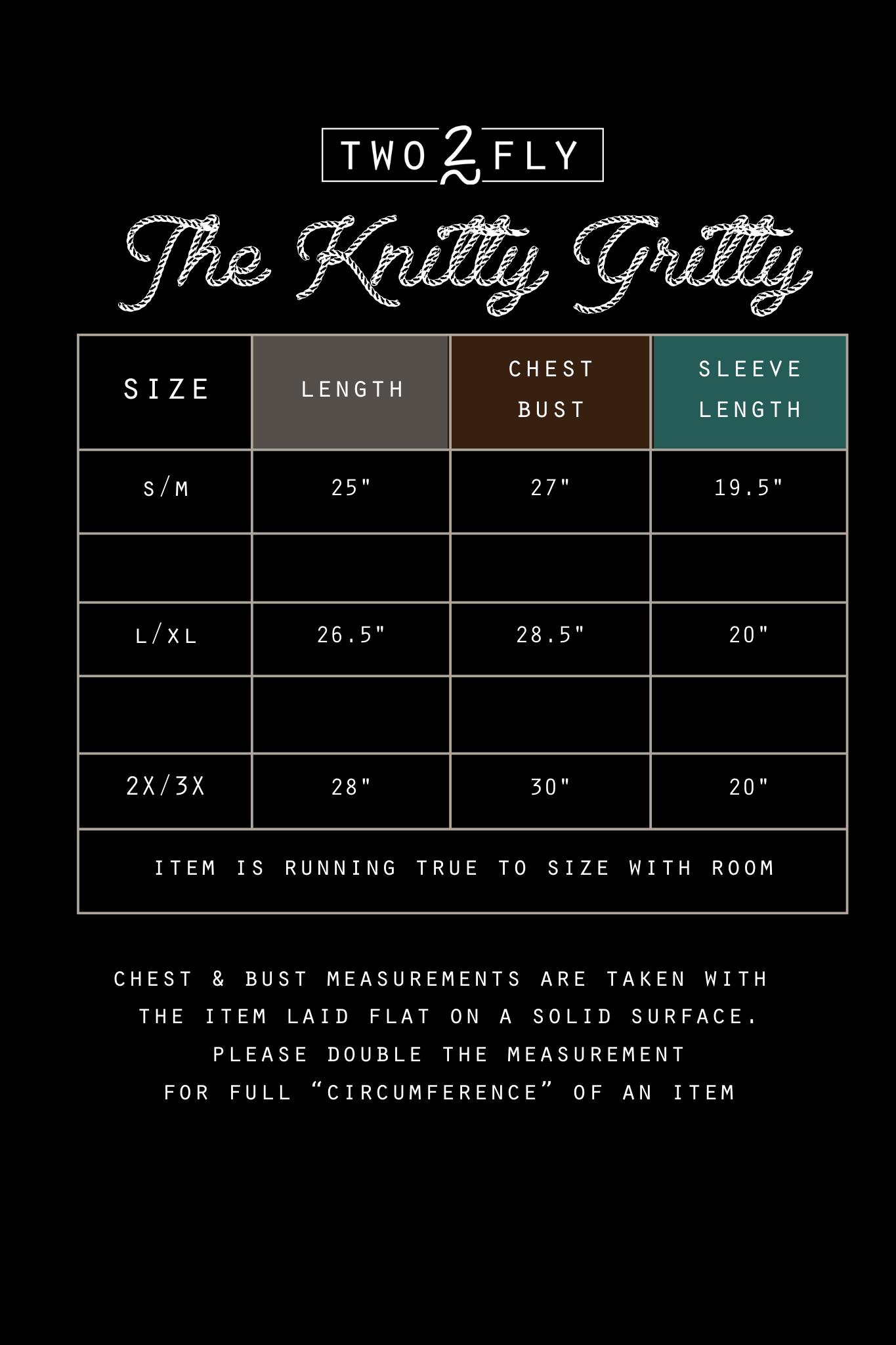 THE KNITTY GRITTY (2X/3X ONLY)