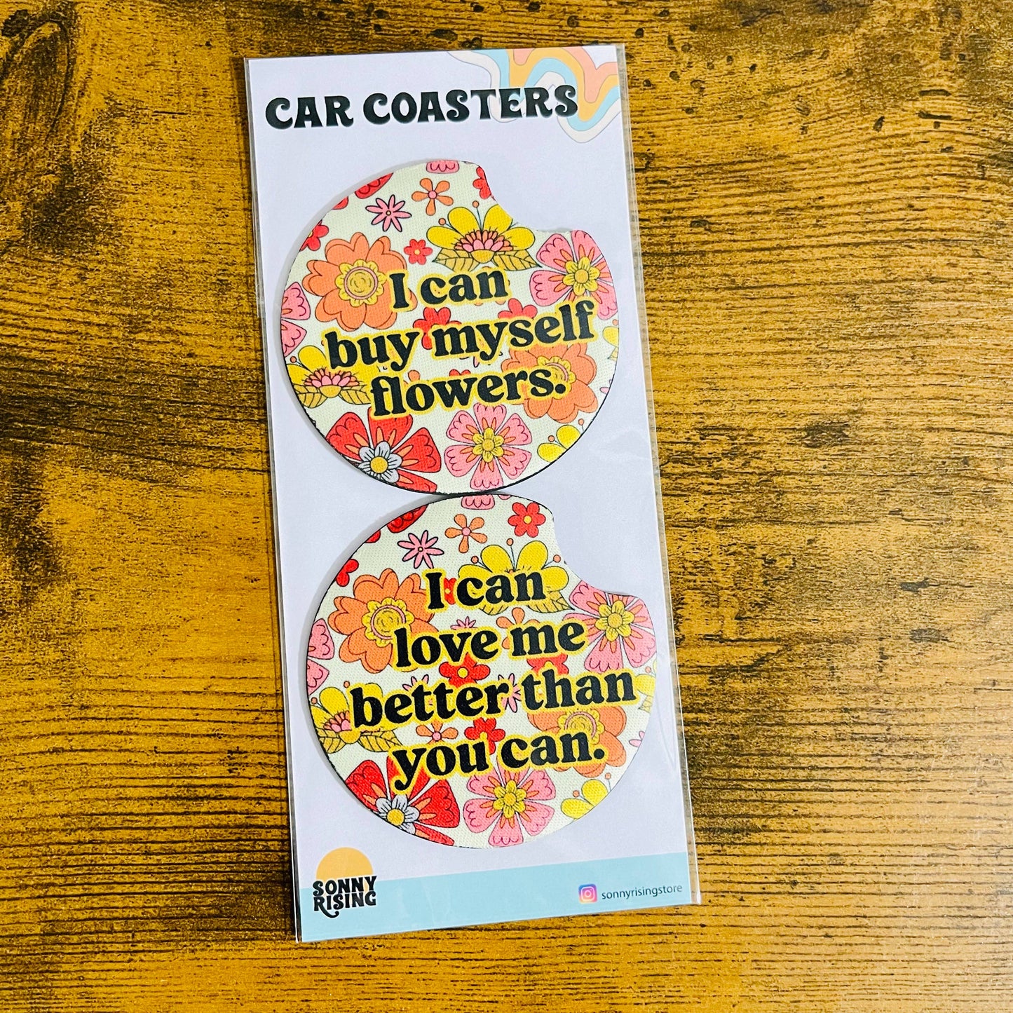 I Can Buy Myself Flowers Car Coaster Set