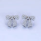 Pearl Ribbon Bow Stud Earrings