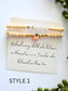 Wood Beaded Teacher Bracelet set on THANK YOU Card: Style 1