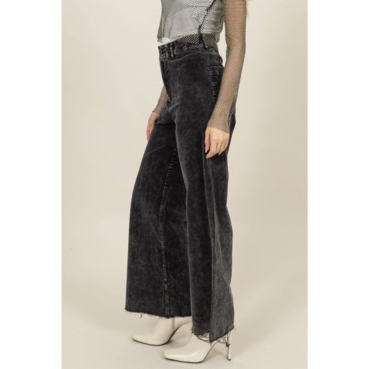 Black Wash Corduroy Pants